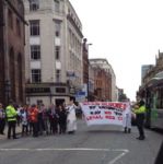 UK Uncut Manchester Road Block Legal Aid Protest
